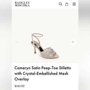 Badgley Mischka Satin Peep-Toe Stiletto